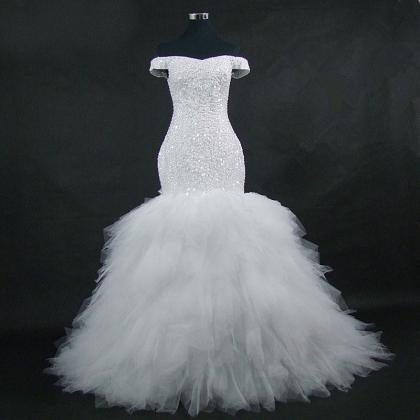 T38 Lace Women Luxury Beautiful Ball Gown Wedding..