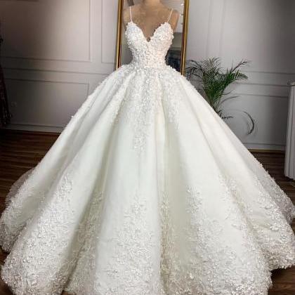 T48 Women Luxury Lace Sexy Ball Gown Wedding..