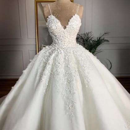 T48 Women Luxury Lace Sexy Ball Gown Wedding..