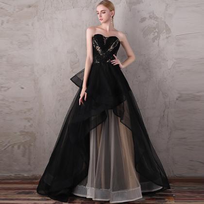 Black Women Luxury Sleeveless Ball Gown Dress