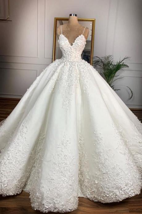 T48 Women Luxury Lace Sexy Ball Gown Wedding Dresses
